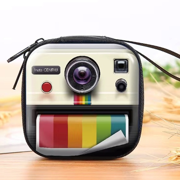 Bee Happy Market Boutique Other - Retro Camera Polaroid Carry Case Metal Hard Case Cover Zipper Versatile Storage